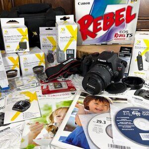 Canon EOS Rebel T5 DSLR Digital Camera + Storage Bag + Accessories Bundle